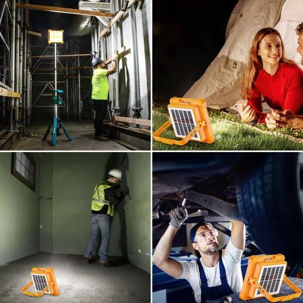 Solar Camping Light 200w Led Work Lights Outside Worklight - Yellow