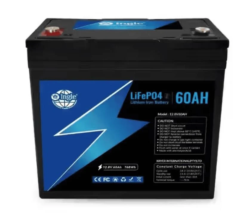 Ingle 12.8V 60Ah LiFePO4 Lithium Battery | 768Wh Deep Cycle Solar Battery